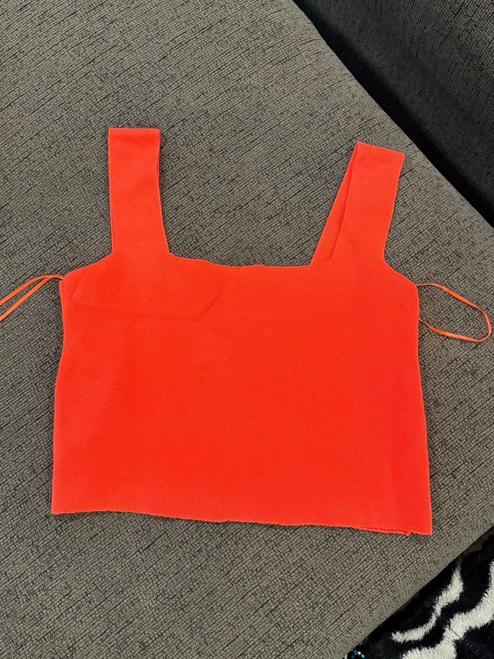 Anthropologie | Orange Square-Neck Crop Top XS